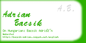 adrian bacsik business card